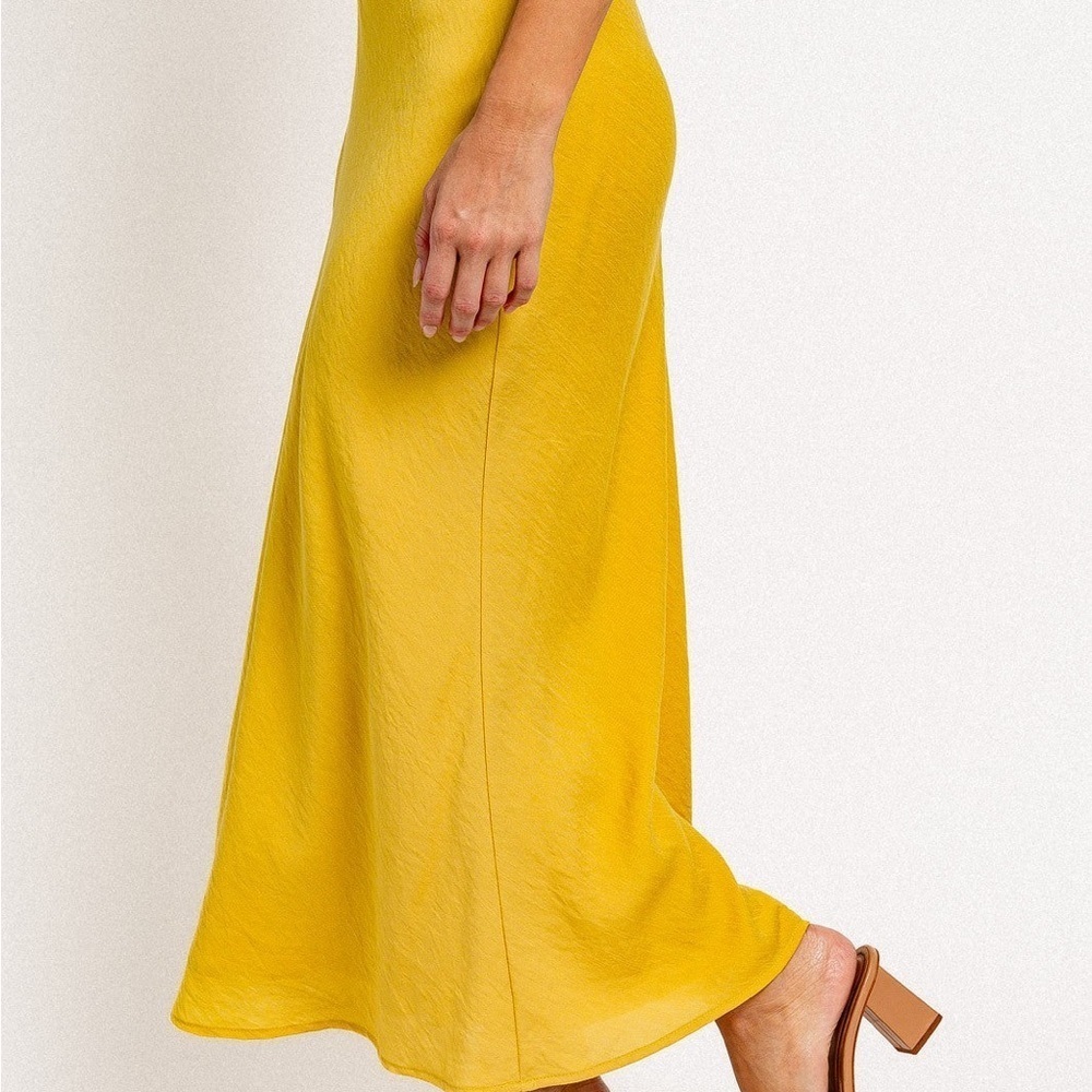 Le Lis V-Neck back Tie Crop Top & Bias Maxi Skirt Set - Picture 3 of 11